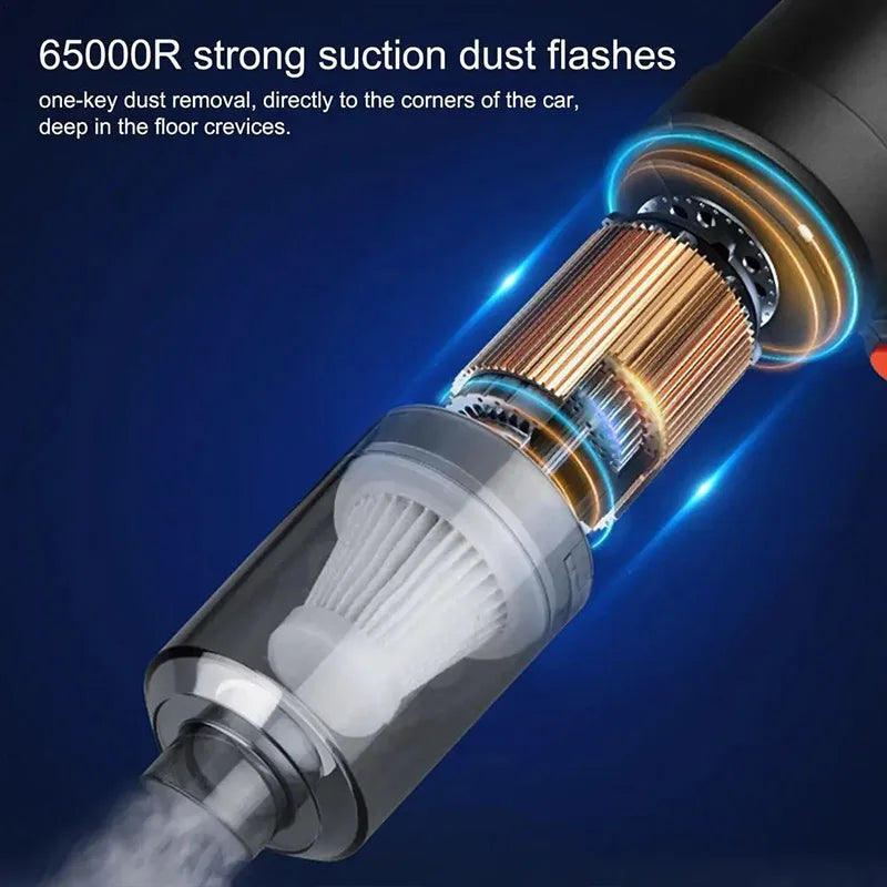 Car Vacuum Cleaner 6000Pa Portable Wireless Cleaning Machine Strong Suction Handheld Vacuum Cleaners Mini Home Car Dust Blower