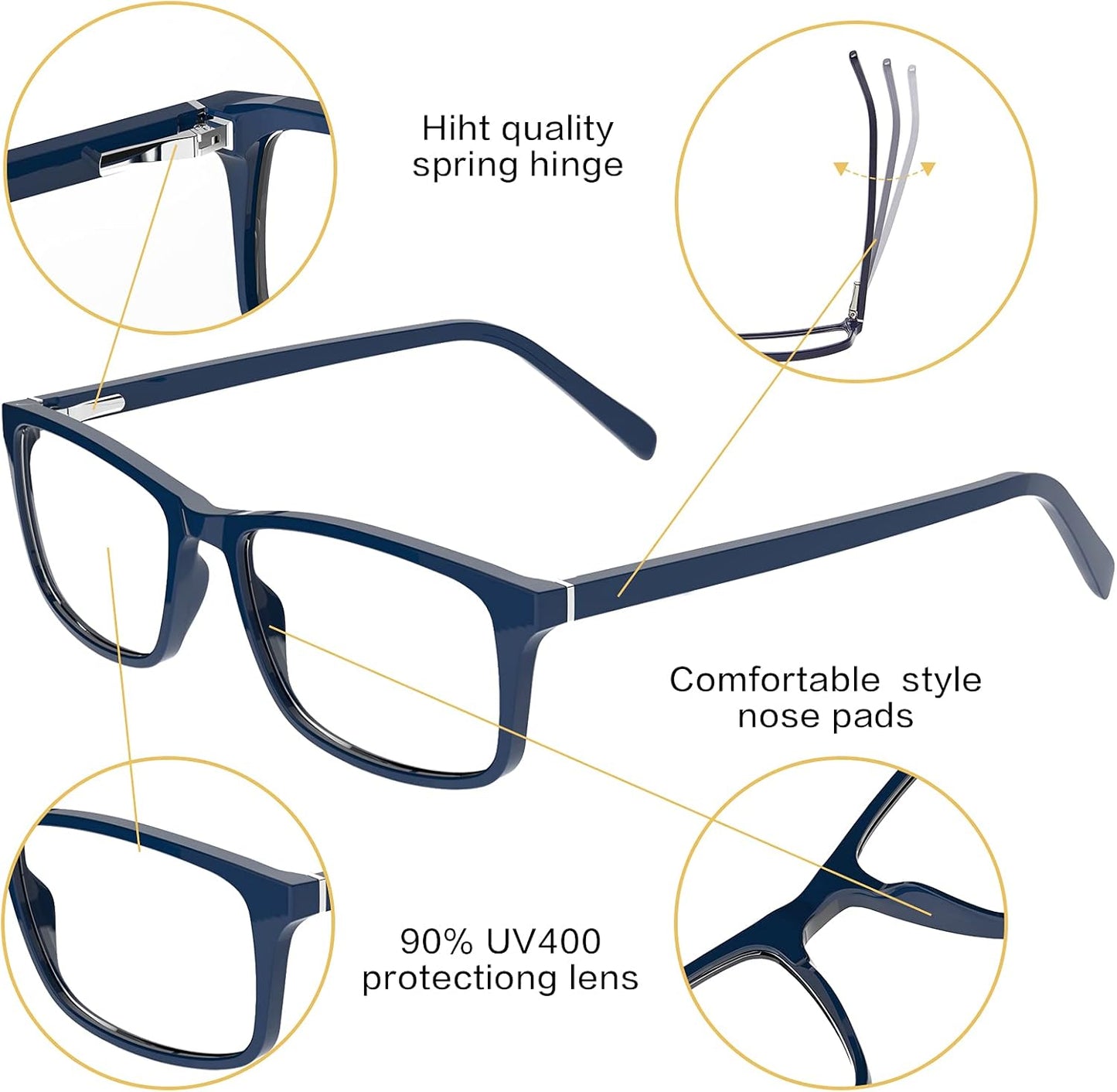 Blue Light Blocking Glasses for Women Men anti Eye Strain Computer Gaming Glasses Blue Light Filter Eyeglasses